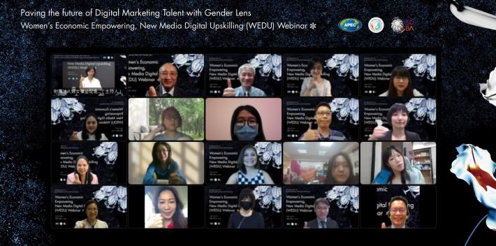 Group photo of Paving the future of Digital Marketing Talent with Gender Lens Women’s Economic Empowering, New Media Digital Upskilling (WEDU) Webinar_Instructions for literal