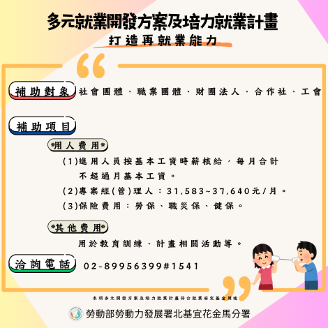 多元就業開發方案及培力就業計畫 打造再就業能力_Instructions for literal