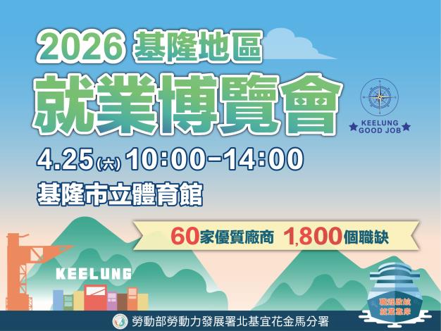勞動部2026基隆地區就業博覽會，4月25日登場_Instructions for literal