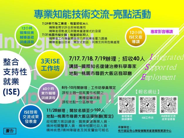 圖說:桃竹苗分署7/17-19辦理「整合支持性就業工作坊」增強職業重建服務人員服務品質，協助身心障礙者排除工作障礙以達穩定就業。_Instructions for literal