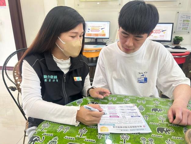 圖2.中彰投分署透過「職涯定向」、「職類探索」等四大策略協助青年縮短待業時間（示意圖  非個案當事人）_Instructions for literal