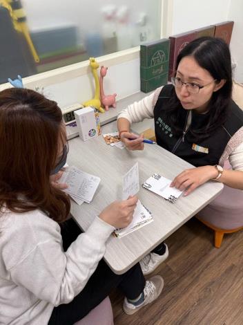 圖2-3就業服務人員運用職涯牌卡協助民眾重新檢視個人特質及價值觀_Instructions for literal