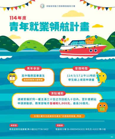 「青年就業領航計畫」宣導圖卡。_Instructions for literal