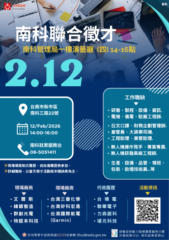 1150212(四)14-16南科聯合徵才11間廠商_Instructions for literal