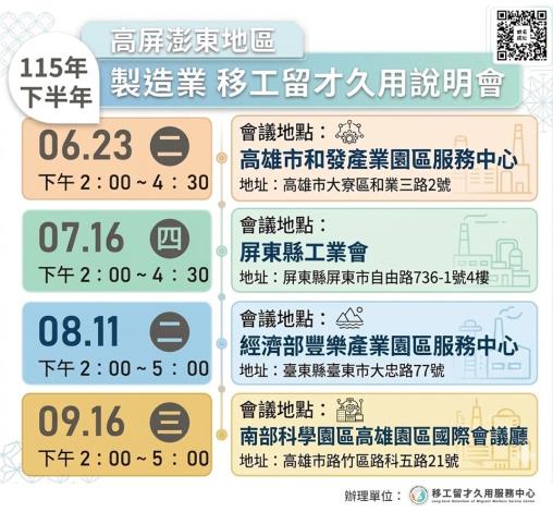 02.115年下半年高屏澎東地區移工留才久用方案說明會場次.JPG_Instructions for literal